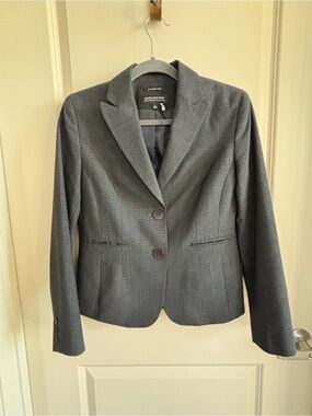 Jones New York Collection Platinum Charcoal Gray Women's Two-Button Blazer